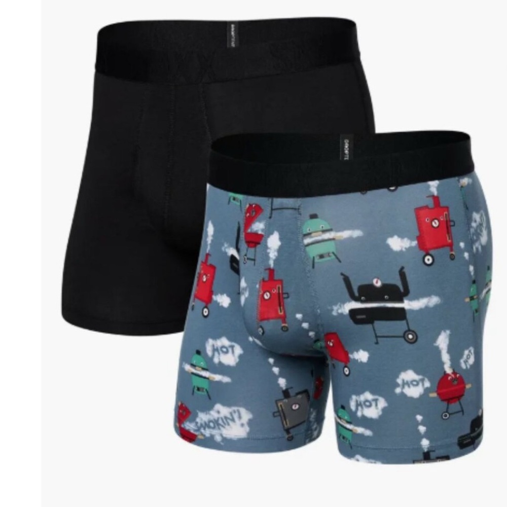 SAXX Mens Droptemp Cooling Cotton 2Pack Boxer Brief slim fit SX Med